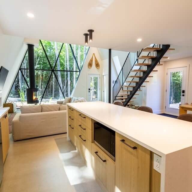 Intérieur chalet A frame